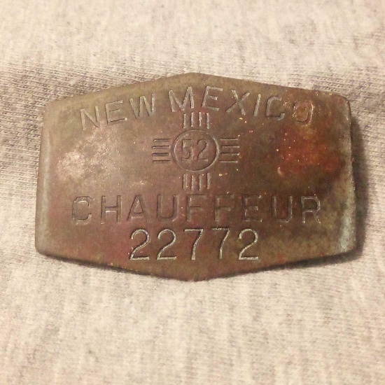 1952 CHAUFFEUR BADGE, NEW MEXICO, No 22772