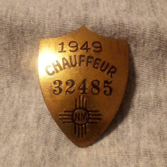 1949 CHAUFFEUR BADGE, NEW MEXICO, No. 32485