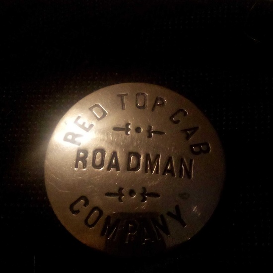 MIDCENTURY ST PAUL STAMP WORKS, RED TOP CAB COMPANY, ROADMAN BADGE