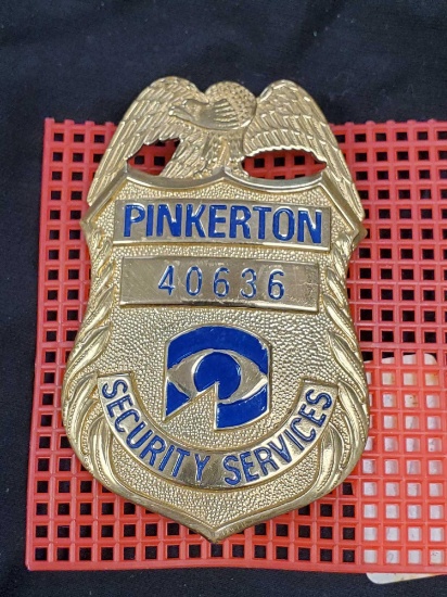 Vintage Badge - #40636 PINKERTON SECURITY SERVICES