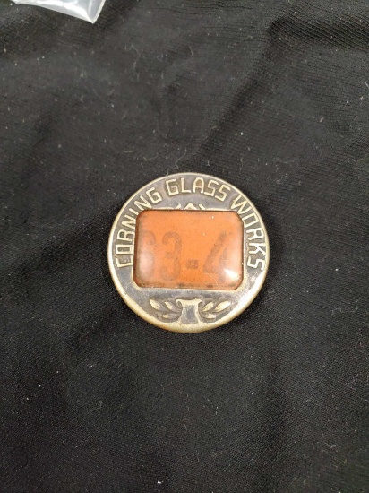 Vintage Employee Badge Pin - #63-4 CORNING GLASS COMPANY