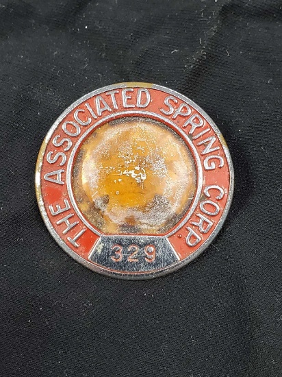 Vintage Employee Badge Pin - #329 The Associated Spring Corp.