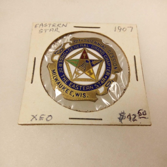 1907 Order of the Eastern Star Pin, Milwaukee, WIS