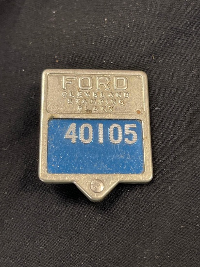 Vintage FORD Cleveland Stamping Plant Employee Badge, No. 40105