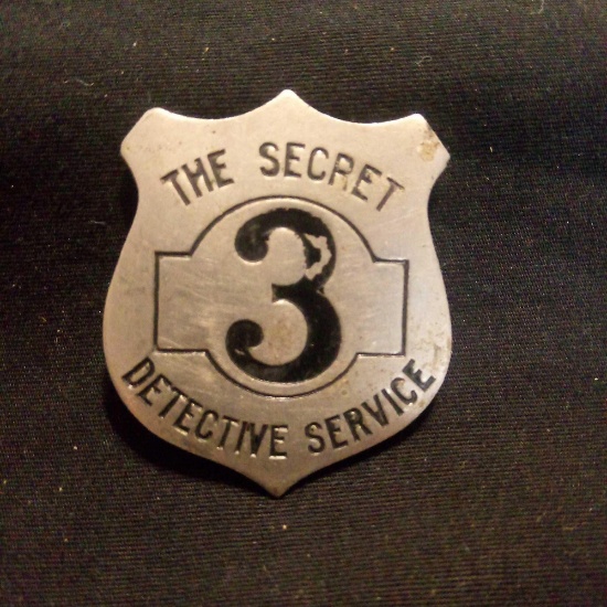 1920s RADIO THE SECRET DETECTIVE SERVICE NO THREE BADGE,