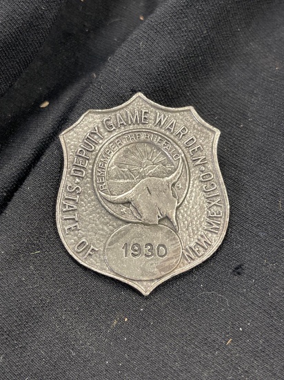 VINTAGE BADGE, 1930, DEPUTY GAME WARDEN, STATE OF NEW MEXICO