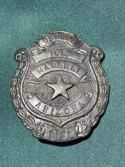 VINTAGE BADGE - DEPUTY U.S. MARSHAL ARIZONA DIST.