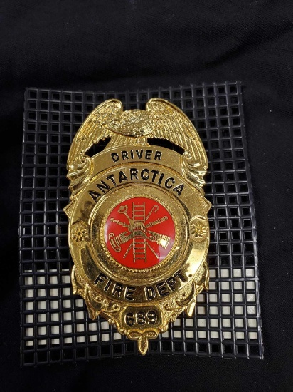 Vintage Badge - #689 ANTARCTICA FIRE DEPT. DRIVER