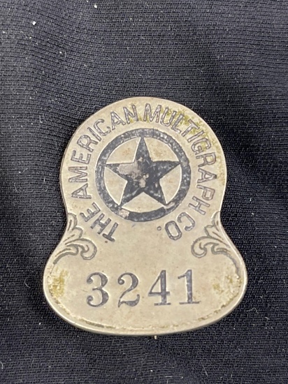 VINTAGE BADGE #3241, THE AMERICAN MULTIGRAPH CO.