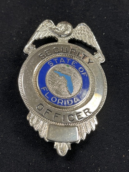 VINTAGE BADGE, SECURITY OFFICER, STATE OF FLORIDA