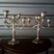 PAIR OF Vintage Candelabra 5 Arm Twisted Silver Plate Candle Holder in England Style