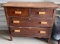 OLD WOODEN CHEST OF DRAWERS, 4 DRAWER