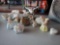 Ceramic Dainties including precious girls, doves, lidded, and OMC quail Japan