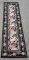 Kismet Spanish Needlepoint Runner rug, Sears, black Victorian rose