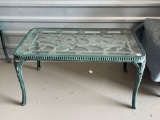 CAST ROSE ACCENT PATIO TABLE WITH GLASS TOP