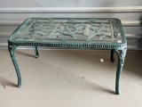 CAST ROSE ACCENT PATIO TABLE WITH GLASS TOP