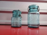 (2) Vintage Blue BALL and QUICK SEAL JARS