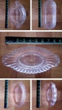 (5) VINTAGE PRESSED GLASS RELISH AND SECTIONED DISHES