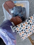 TOTE FULL OF UNSEARCHED ITEMS INCLUDING COWBOY BOOTS,