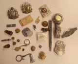 Another Lot of Old Man's Drawer Knick Knack Treasures: Badges and Buttons