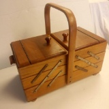 Vintage Accordion Sewing Box