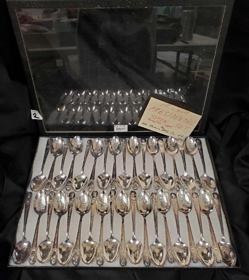 FIRST TO 37TH PRESIDENTIAL SPOON SET BY WM ROGERS MANUFACTURING COMPANY INTERNATIONAL SILVER
