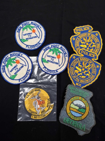 VINTAGE COLLECTIBLE PATCHES-POLICE, US COAST GUARD, FISH AND GAME including NY, Florida And Georgia