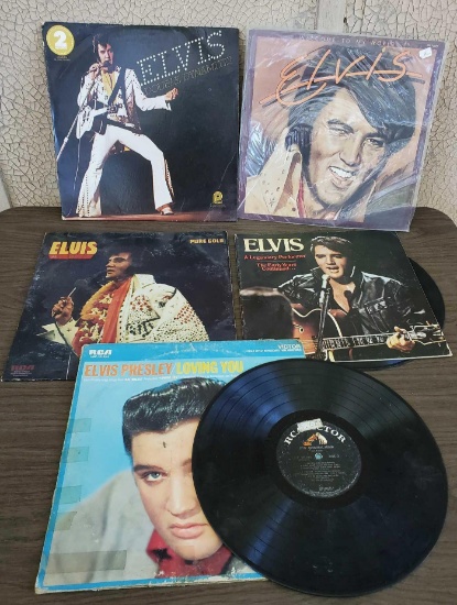 VINTAGE ELVIS LPs VINYL including DOUBLE DYNAMITE, PURE GOLD, WELCOME TO MY WORLD