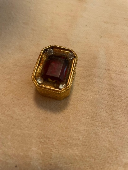 Vintage Florenza mini goldtone jeweled box
