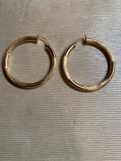 Large 14k gold hoop earrings