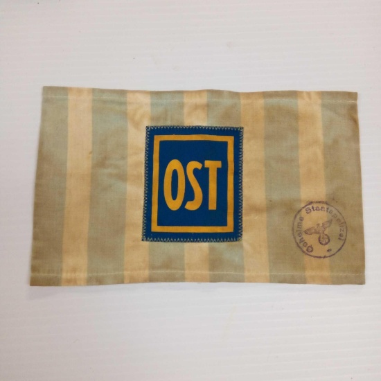 OST Service Armband WWII Germany, HOLOCAUST, STAMPED