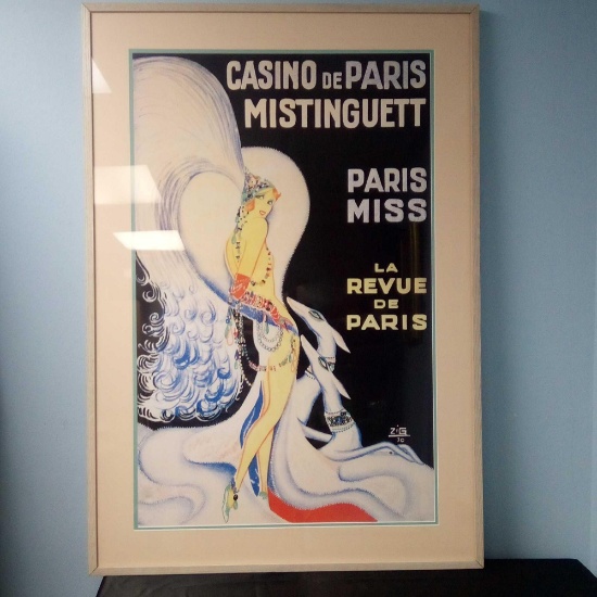 ZIG (LOUIS GAUDIN) CASINO DE PARIS MISTINGUETT FRAMED AND MATTED POSTER