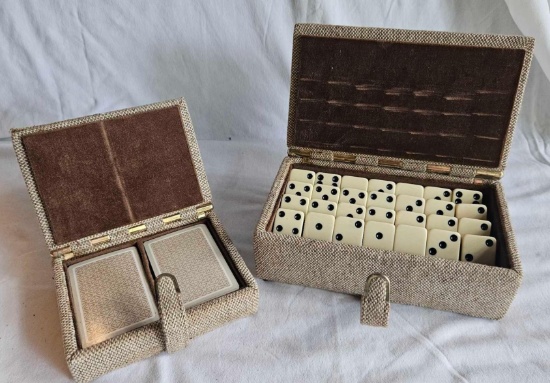 GAME SET - CARDS, AND DOMINOES NICELY BOXED