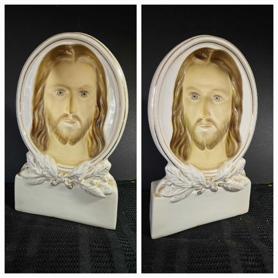 FOLLOW ME JESUS Vintage Concave Jesus Porcelain Sculpture