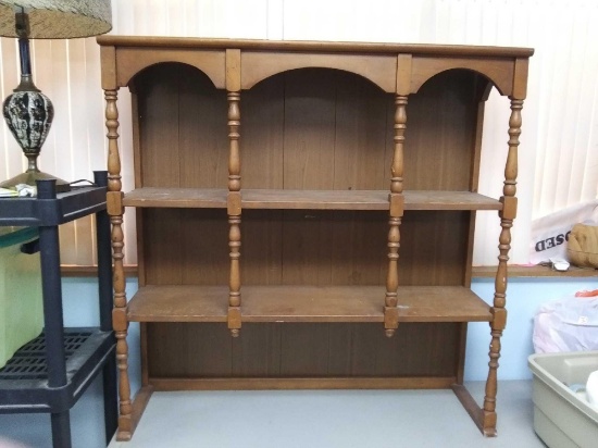 Multi-level Old Spindle Leg Dresser or Table Top Arch Shelf