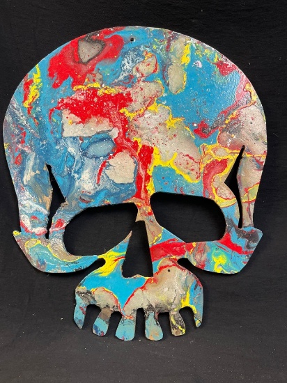 Colorful skull aluminum cutout