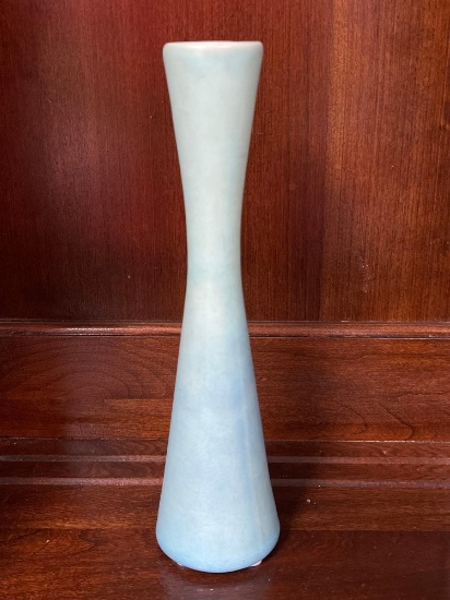 Vintage Van Briggle Blue/turquoise Green Hourglass Vase, signed