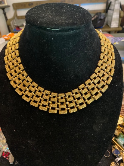 Rare Deco Napier golden necklace