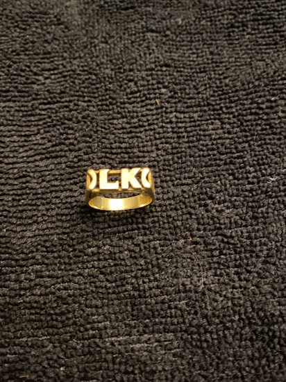 14k gold vintage LK signet ring