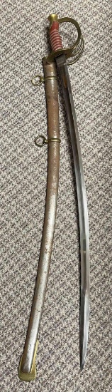 CSA CIVIL WAR OFFICERS CAVALRY SWORD WITH SHEETH
