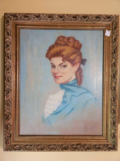 Vogue Portrait, Oil On Canvas, signed ROCATO