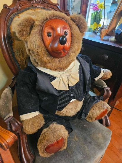 ROBERT RAIKES BEARS 32 in. 1985 Wood Teddy Bear TUXEDO