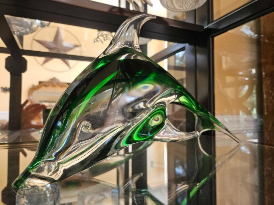 Rare Oggetti Italy large art glass Dolphin porpoise