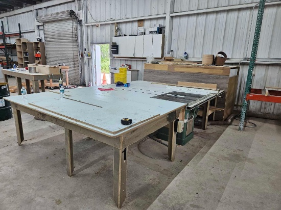 Huge table saw table and work station