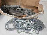 Box of large fasteners including brand new eye bolts