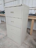 Lateral File Cabinet, 4 Drawers, Molded Pulls
