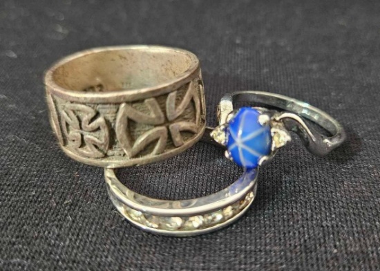 Stones, Sterling, and Crosses-rings