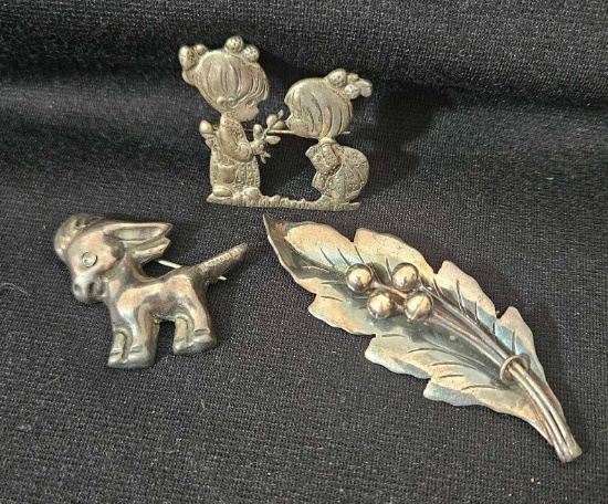 (3) Sterling Silver Pins