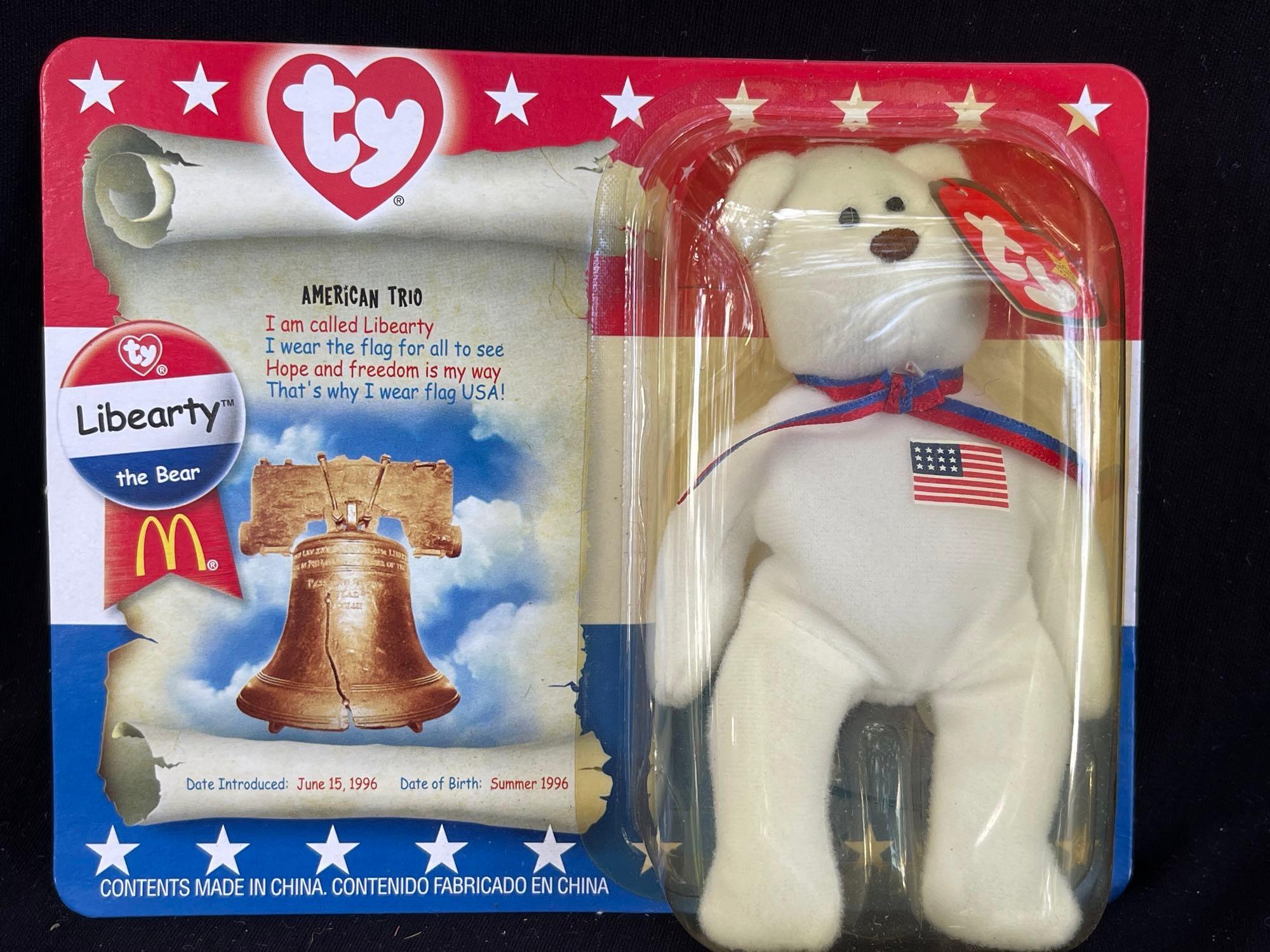 VINTAGE TY BEANIE BABY, AMERICAN TRIO, LIBEARTY Proxibid