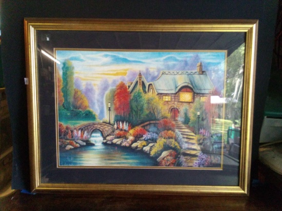 Sharinski Becky's Cottage Lithograph Framed /Matted NUMBERED